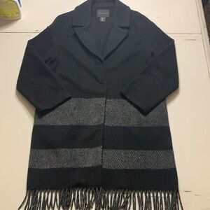 Women’s Tahari sweater jacket, wool blend (M) fringed hem